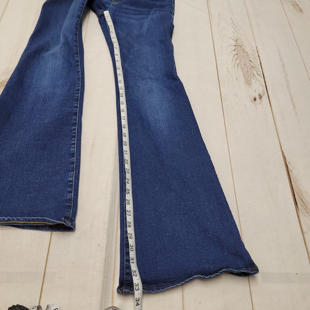 Good American power stretch pull on flare jeans dark wash indigo large - Picture 3 of 11